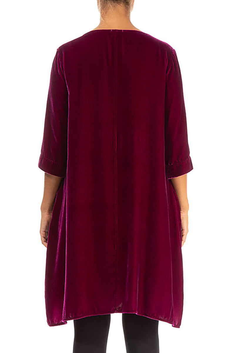 Loose Royal Fuchsia Silk Velvet Tunic