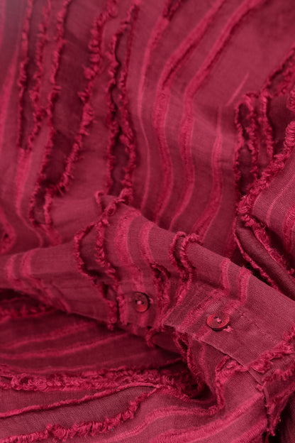 Loose Ruby Fray Weave Shirt 5