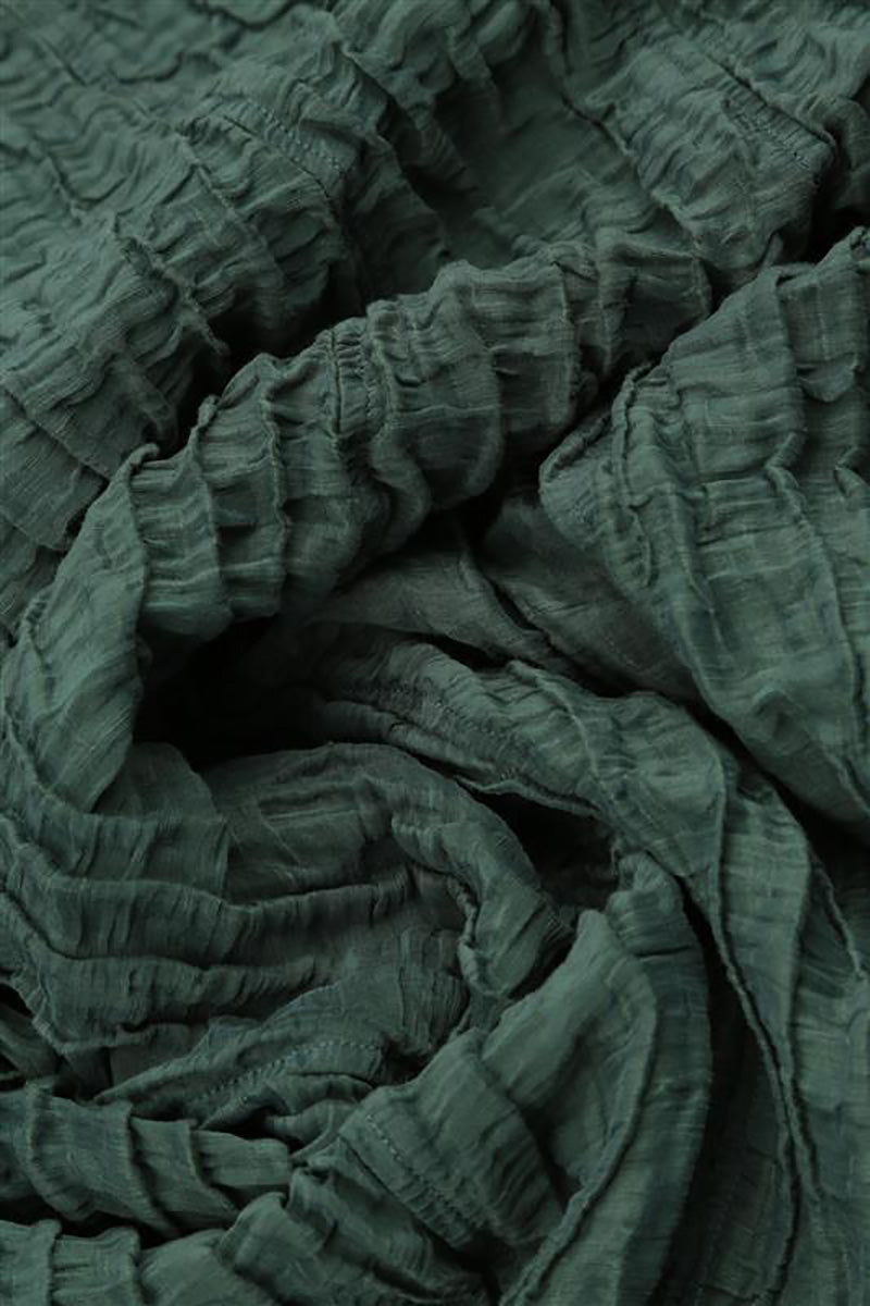 Loose Sage Crinkled Silk Linen Trousers 5