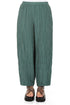Loose Sage Crinkled Silk Linen Trousers 1