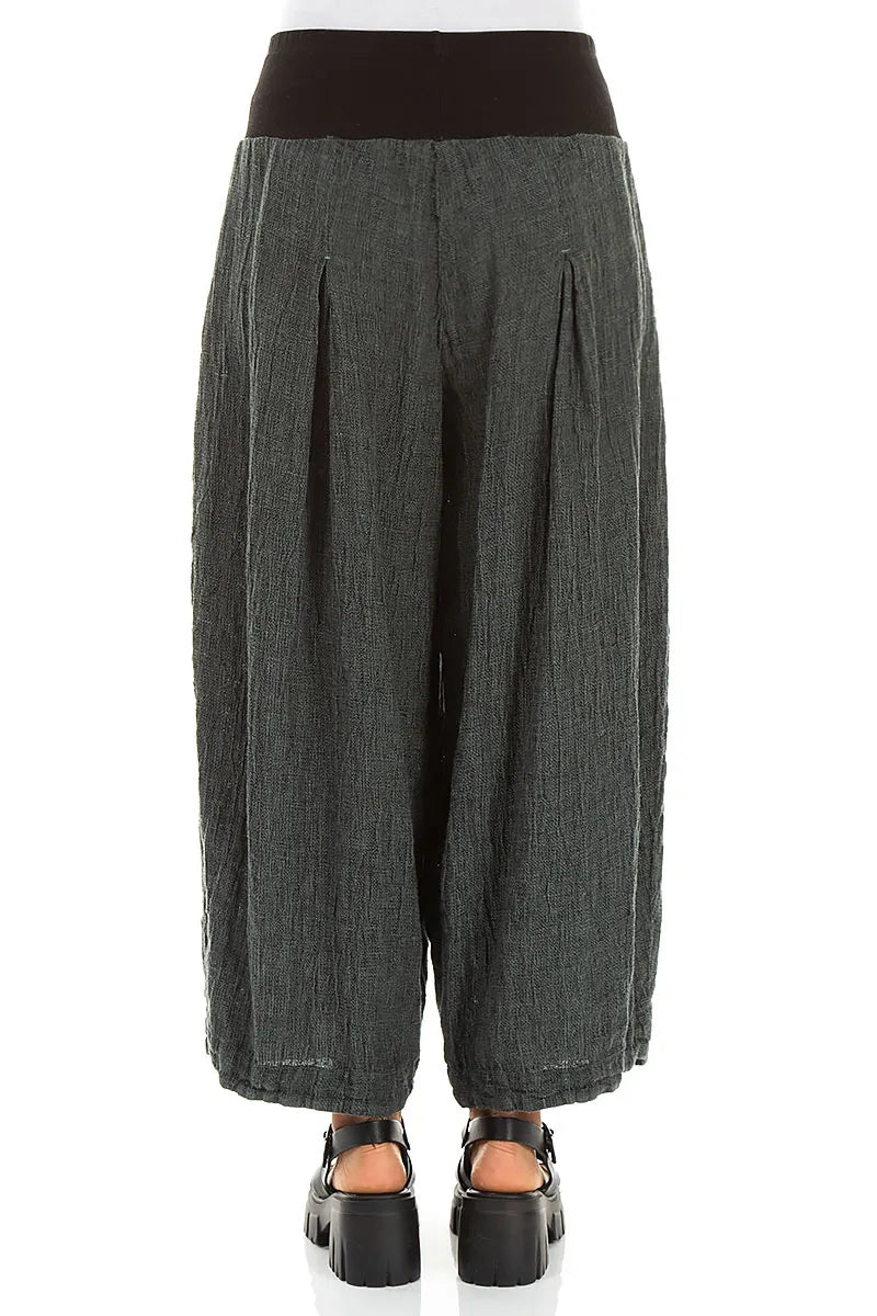 Loose Sage Mélange Linen Trousers 2