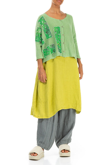 Loose Sage Textured Linen Trousers 5