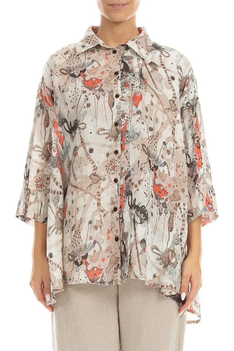 Lockeres Savannah-Leinenhemd