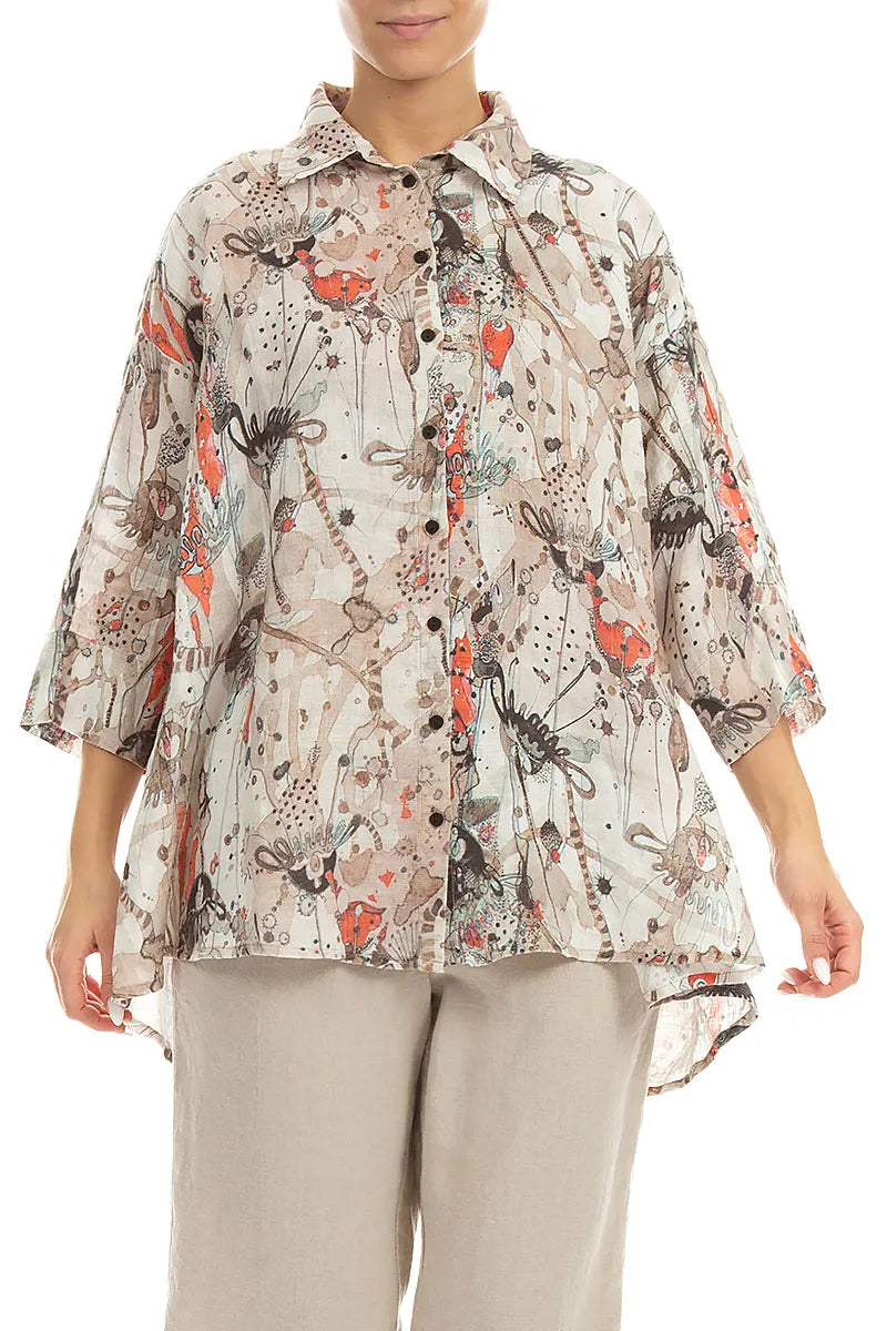 Lockeres Savannah-Leinenhemd