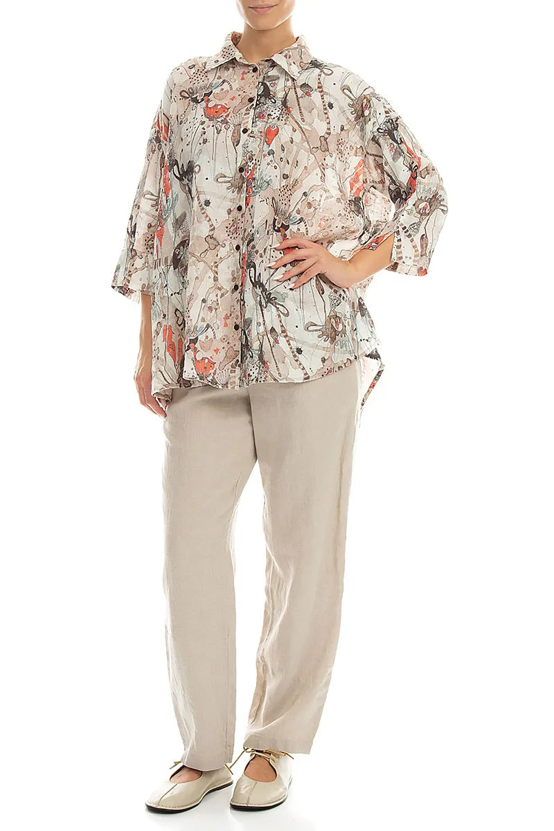 Lockeres Savannah-Leinenhemd