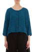 Loose Short Blue Check Linen Jacket 1
