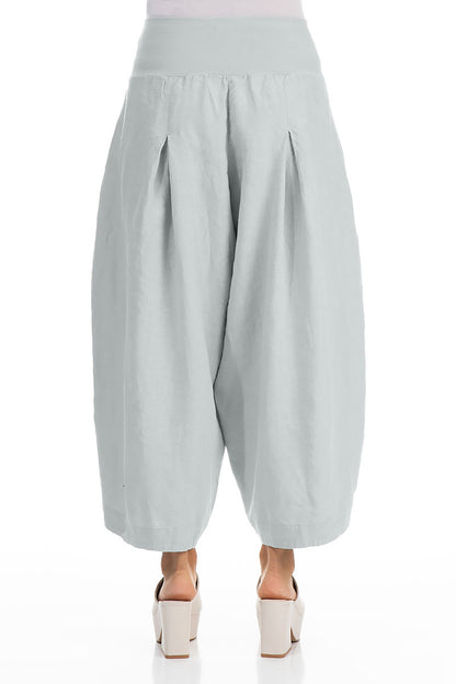 Loose Silver Grey Linen Trousers 2