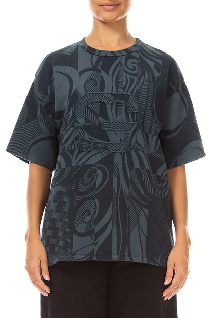 Blouse Orbit en Coton French Terry Gris ardoise ample