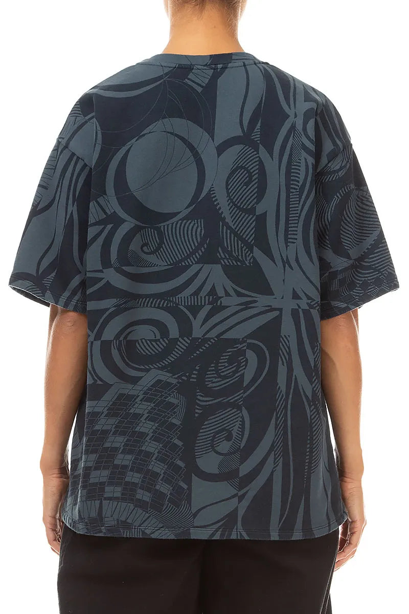Blouse Orbit en Coton French Terry Gris ardoise ample