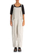 Loose Striped Sand Linen Jumpsuit 1