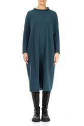 Loose Teal Wool Dress 1