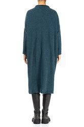 Loose Teal Wool Dress 2