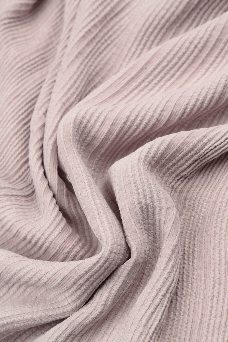 Loose Textured Beige Silk Blouse 5