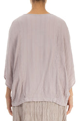 Loose Textured Beige Silk Blouse 2