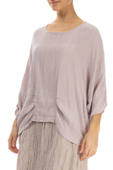 Loose Textured Beige Silk Blouse 3