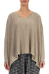 Loose V-Neck Natural Linen Jumper 1