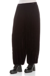 Loose Vintage Violet Silk Velvet Trousers 3