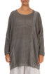 Loose Washed Effect Taupe Linen Jumper 1