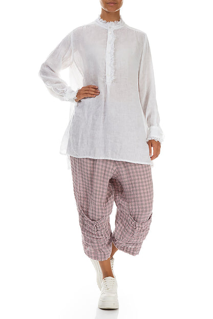 Loose White Gauze Linen Shirt 4