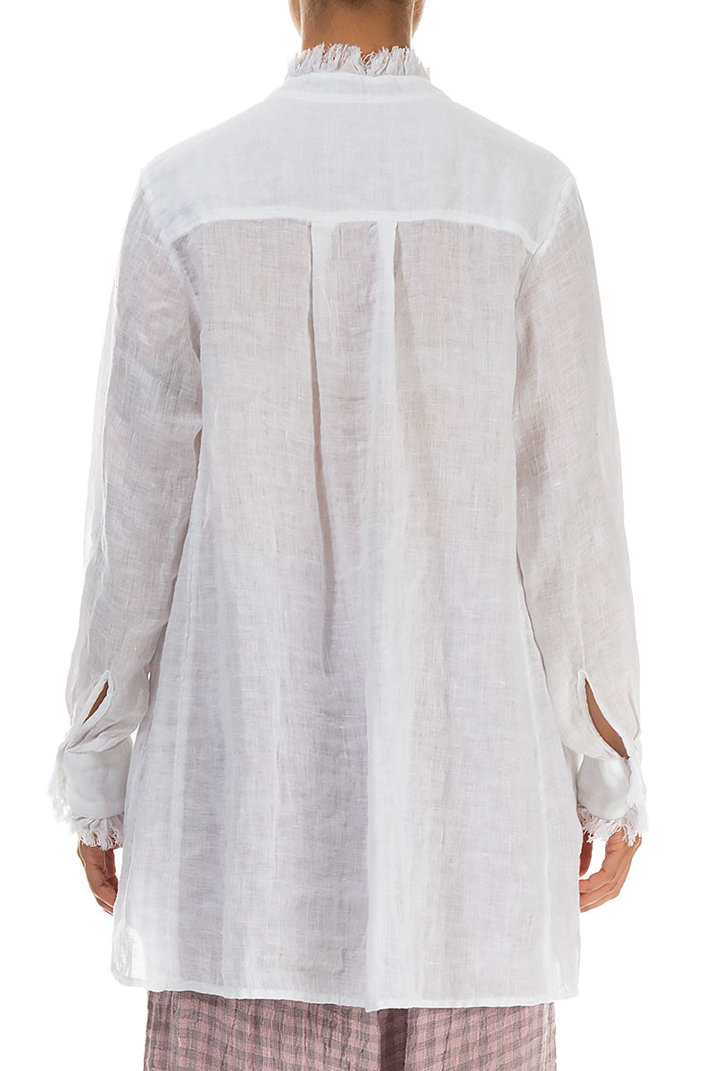 Loose White Gauze Linen Shirt 2