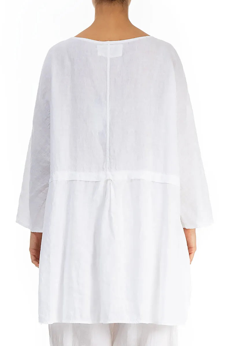 Loose White Linen Blouse 2