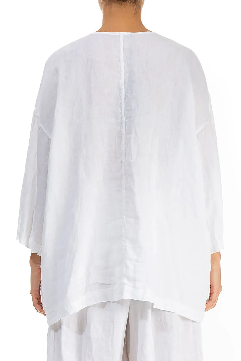 Veste ample en lin blanc