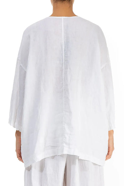 Veste ample en lin blanc