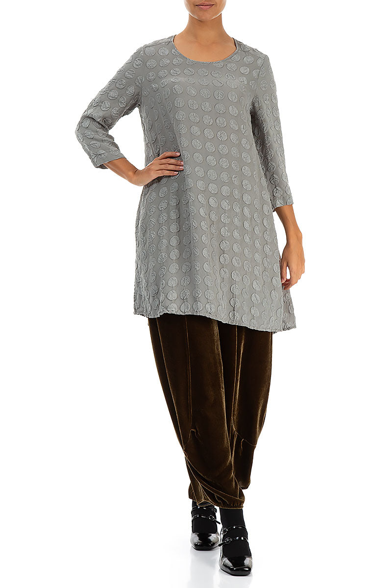 Loose Silver Sage Bubble Silk Tunic 4