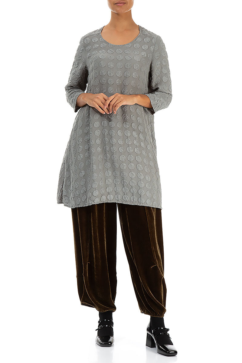 Loose Silver Sage Bubble Silk Tunic 5