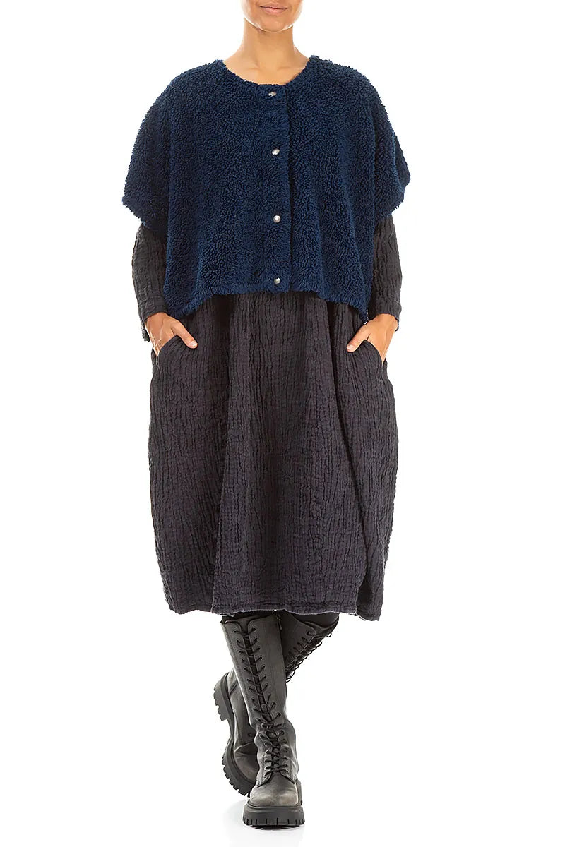 Gilet en coton bleu roi Teddy