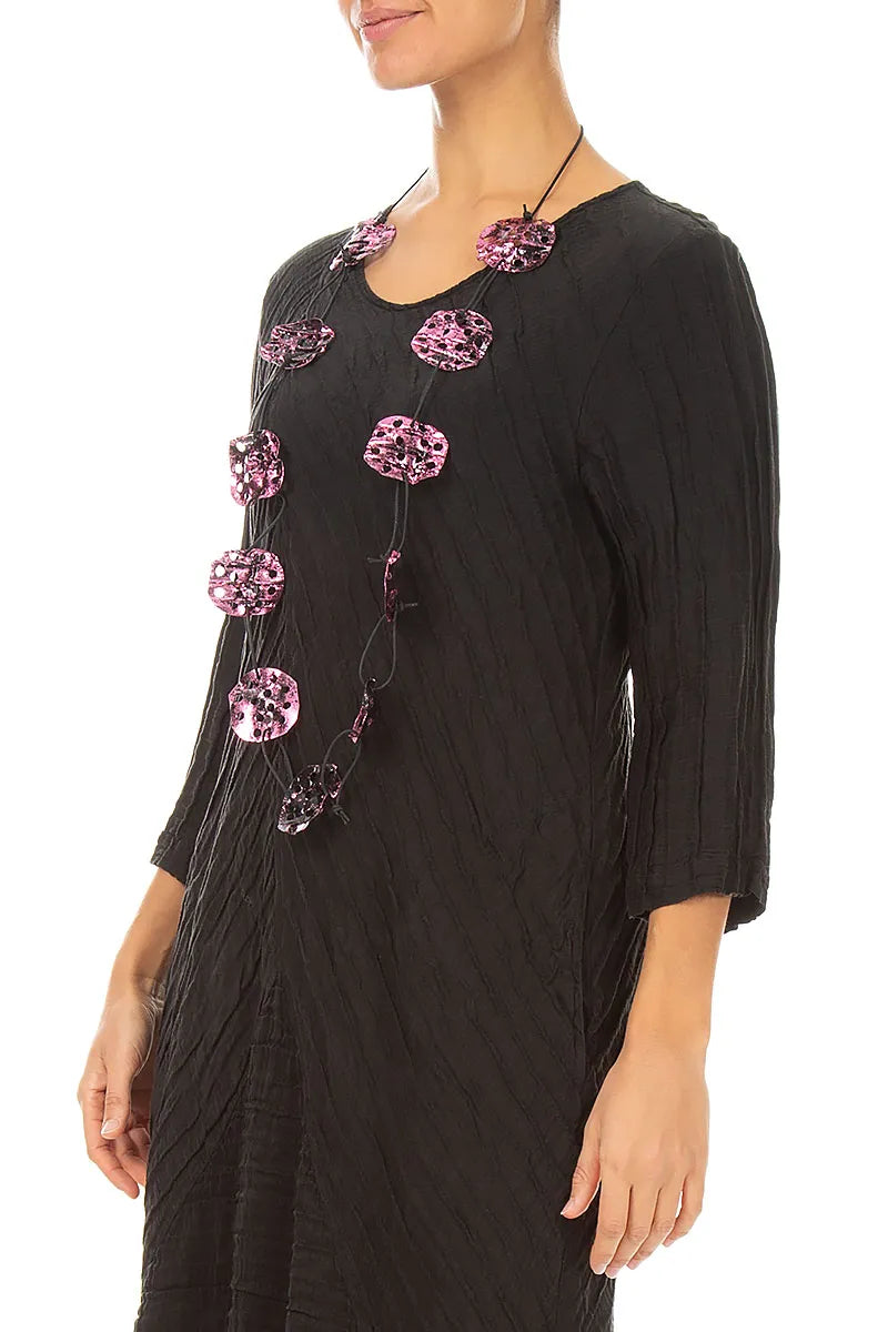 Mauve Taupe Lotus Root Necklace 1