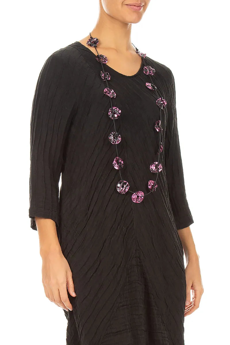 Collier racine de lotus mauve taupe