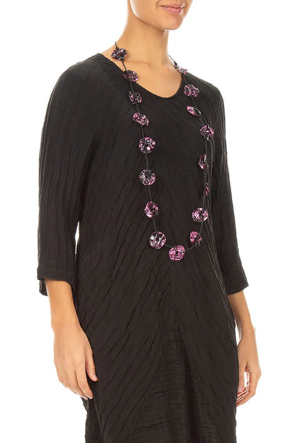 Collier racine de lotus mauve taupe