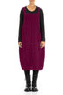 Magenta Patterned Linen Dungaree Dress 1