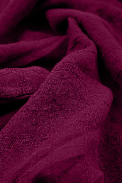 Magenta Patterned Linen Dungaree Dress 5