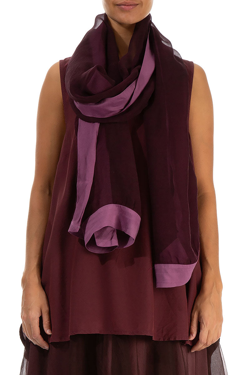 Magenta Silk Chiffon Scarf 1