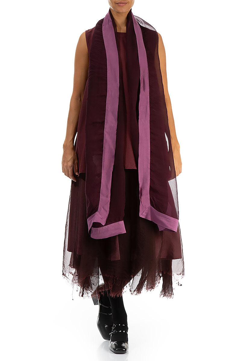 Magenta Silk Chiffon Scarf 2