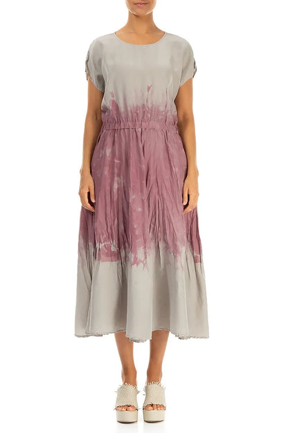 Mauve Taupe Ombré Pure Silk Dress 2
