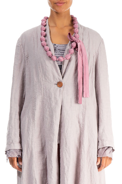 Mauve Taupe Silk Bead Necklace 1