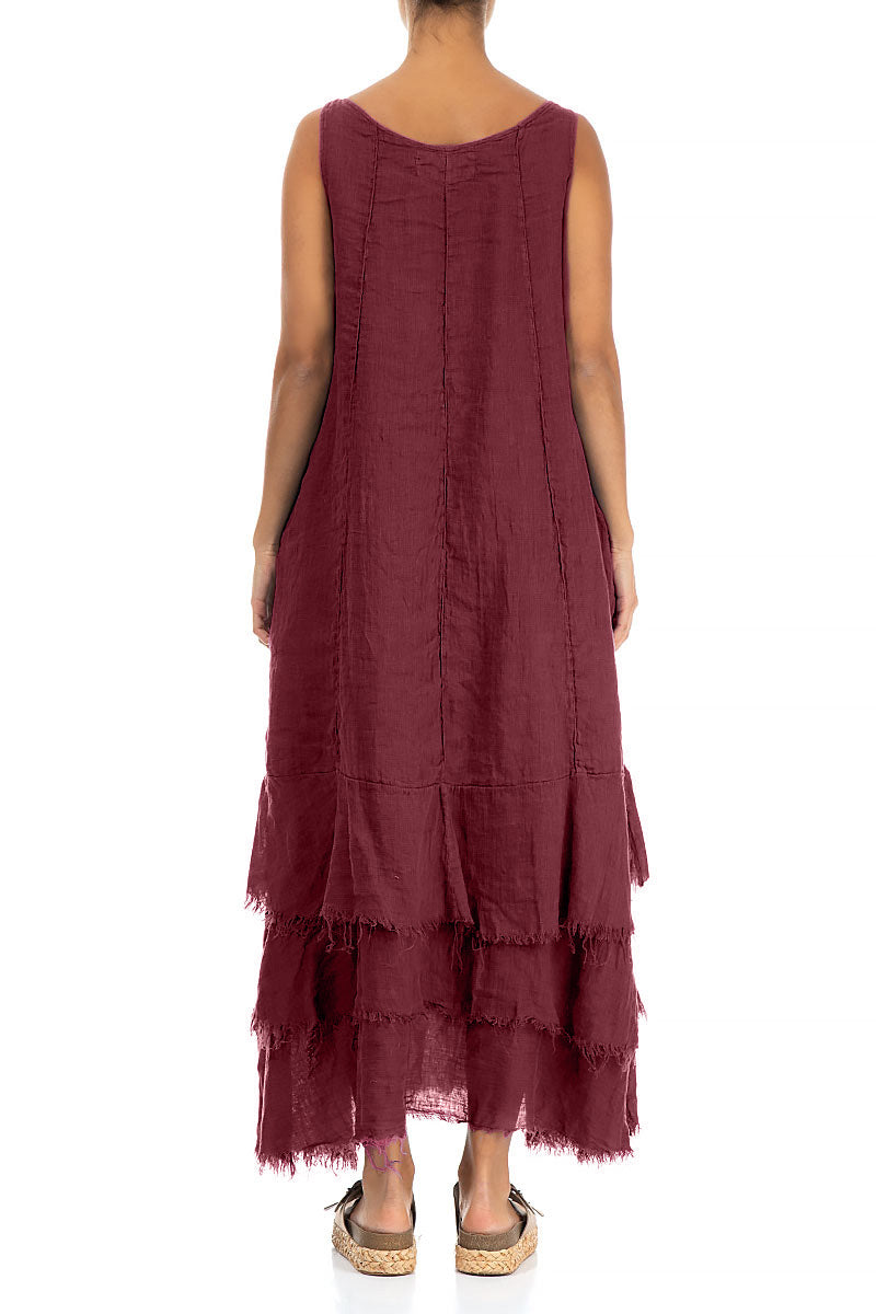 Maxi Antique Ruby Gauze Linen Dress 2