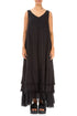 Maxi Black Gauze Linen Dress 1