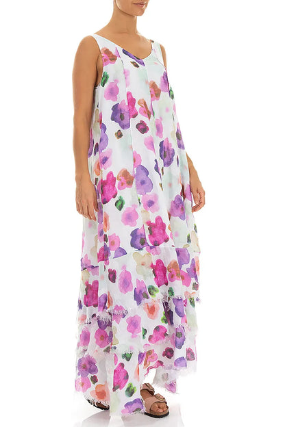Robe longue en gaze de lin Maxi Blossom