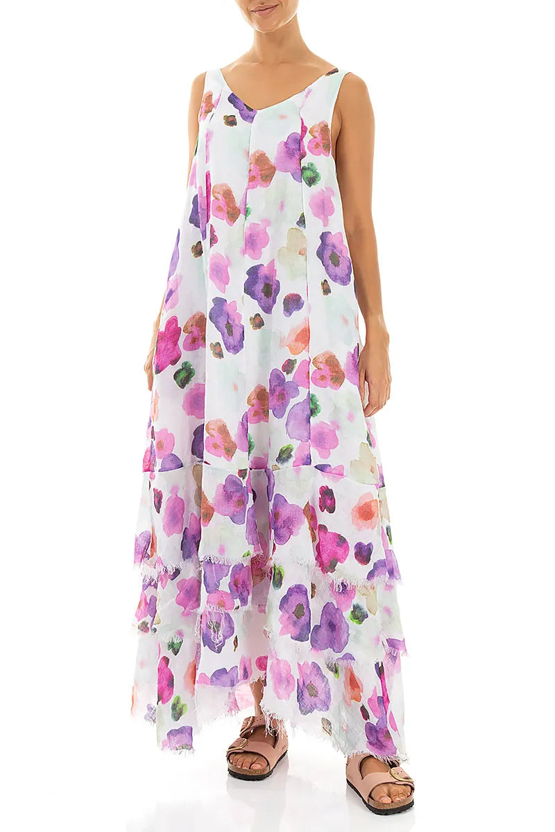 Robe longue en gaze de lin Maxi Blossom