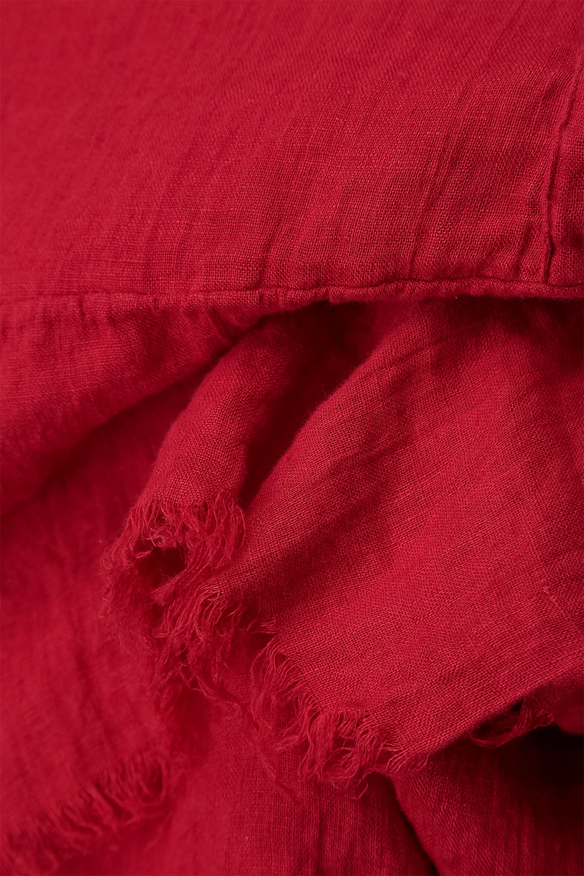 Robe longue en gaze de lin rouge cerise