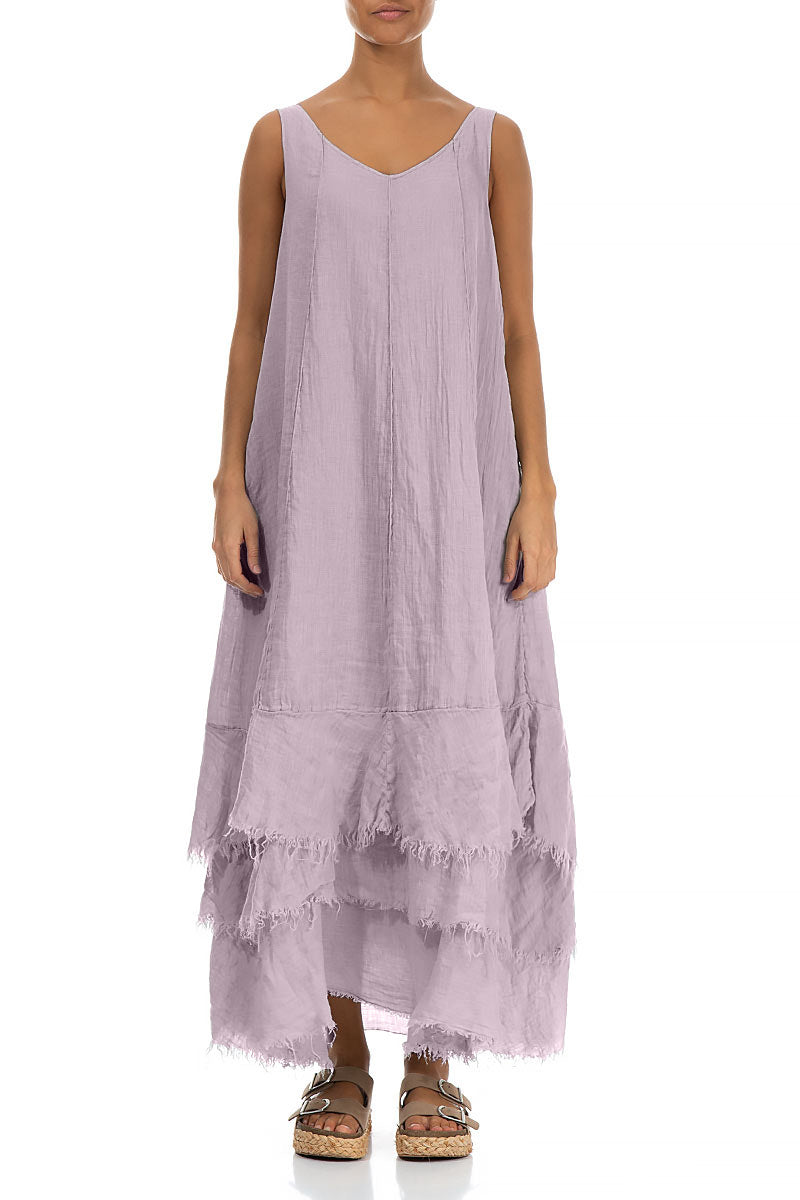 Maxi Lilac Gauze Linen Dress
