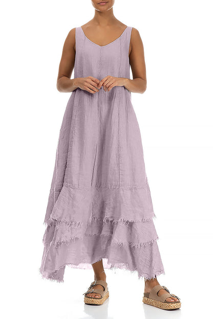 Maxi Lilac Gauze Linen Dress