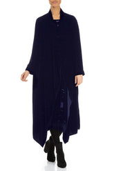 Maxi Open Royal Purple Silk Velvet Jacket 3