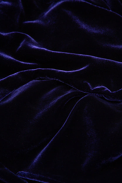 Maxi Open Royal Purple Silk Velvet Jacket 5