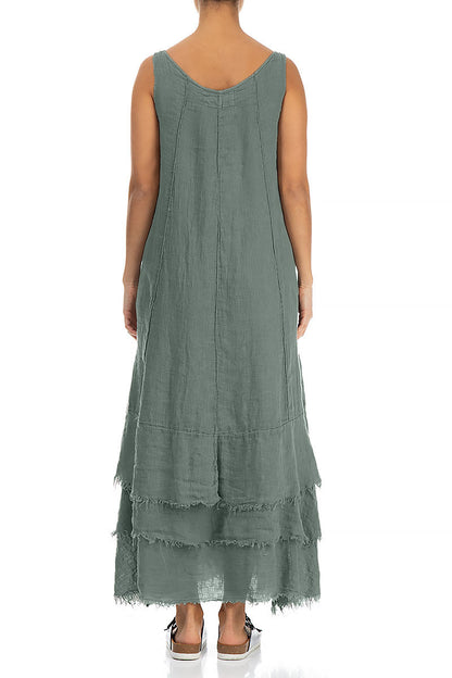 Maxi Sage Gauze Linen Dress
