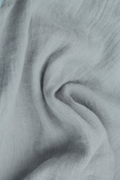 Maxi Silver Grey Gauze Linen Dress